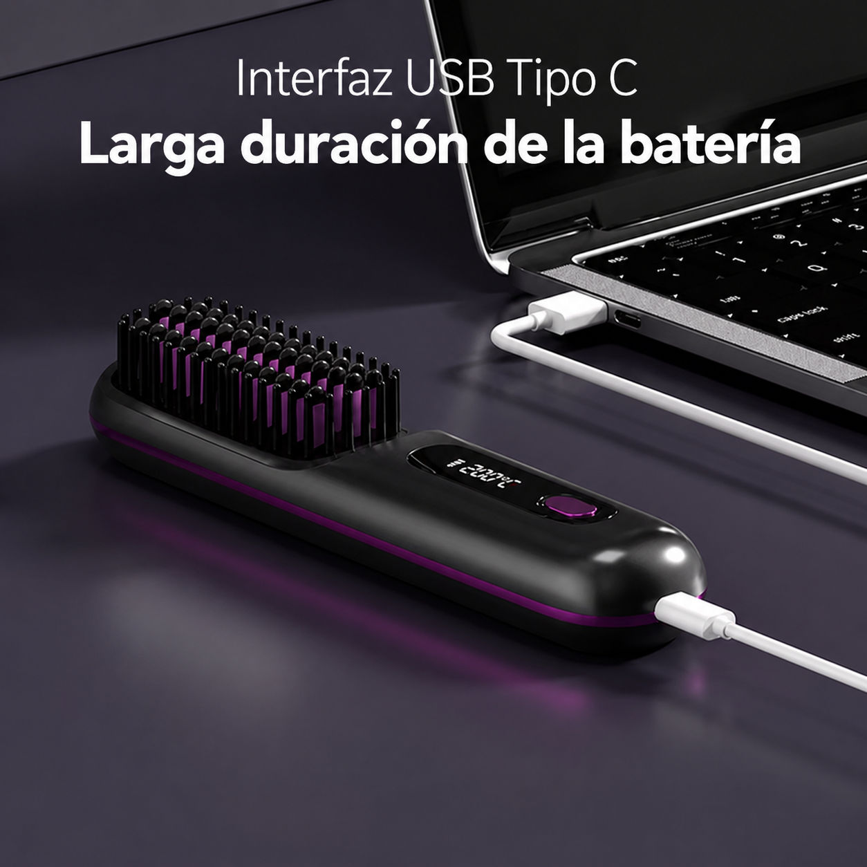 Cepillo Alisador Portátil Inalámbrico USB-C